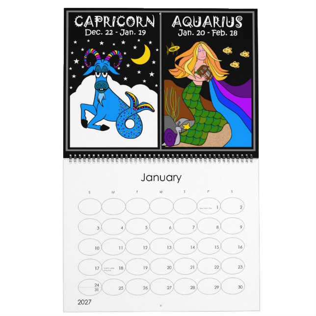 ZODIAC 12 MONATLICHE KALENDER (Jan 2027)