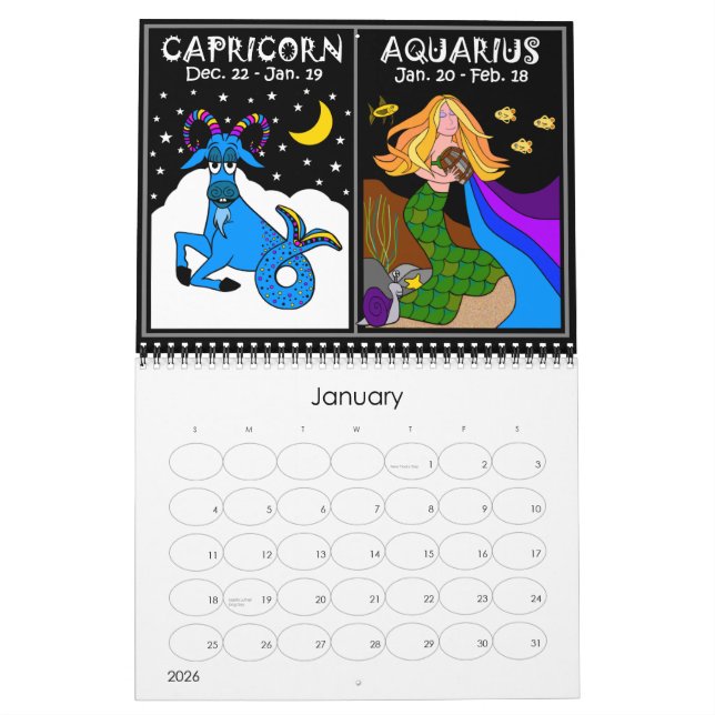 ZODIAC 12 MONATLICHE KALENDER (Jan 2026)