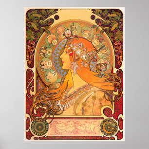 Zodiac, 1896 von Alphonse Mucha Poster