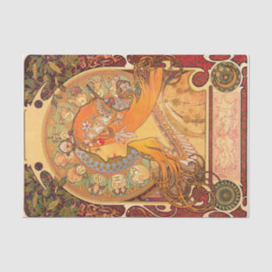 Zodiac, 1896 von Alphonse Mucha Seidenpapier