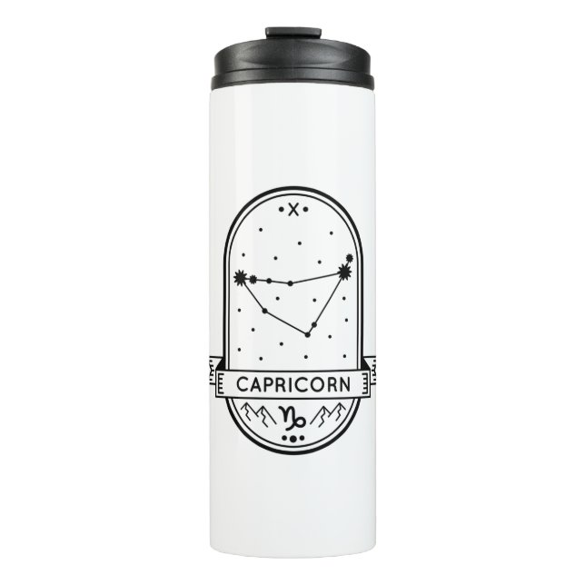 ZODIAC ABZEICHEN CONSTELLATION CAPRICORKE STROKE THERMOSBECHER (Vorderseite)