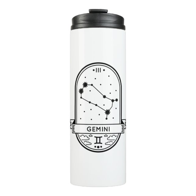 ZODIAC ABZEICHEN CONSTELLATION GEMINI STROKE THERMOSBECHER (Vorderseite)