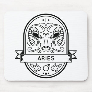 ZODIAC ABZEICHEN SYMBOL ARIES STROKE MOUSEPAD
