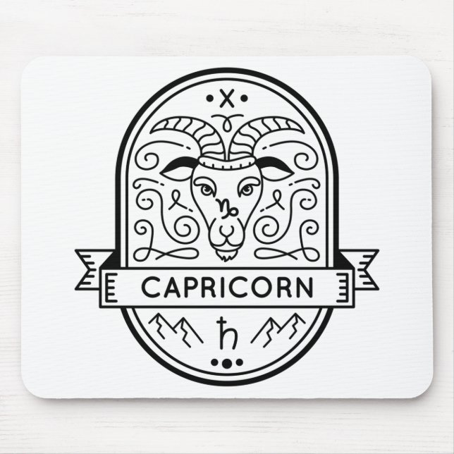 ZODIAC ABZEICHEN SYMBOL CAPRICORN STROKE MOUSEPAD (Vorne)