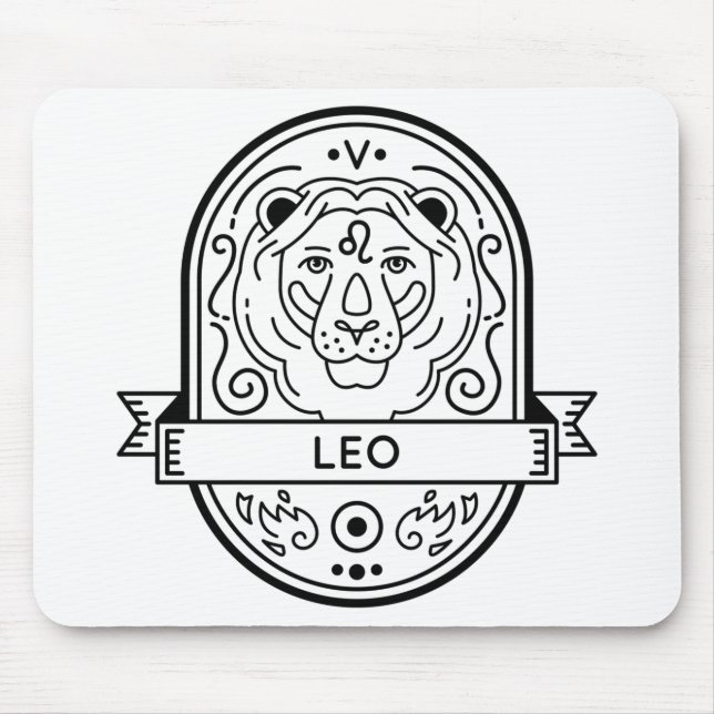 ZODIAC ABZEICHEN SYMBOL LEO STROKE MOUSEPAD (Vorne)
