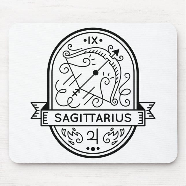 ZODIAC ABZEICHEN SYMBOL SAGITTARIUS STROKE MOUSEPAD (Vorne)
