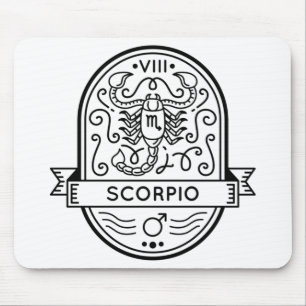 ZODIAC ABZEICHEN SYMBOL SCORPIO STROKE MOUSEPAD