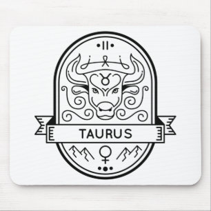ZODIAC ABZEICHEN SYMBOL TAURUS STROCK MOUSEPAD