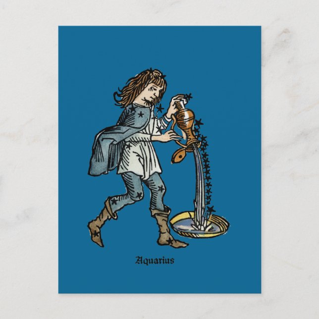 Zodiac: Aquarius, 1482 Postkarte (Vorderseite)