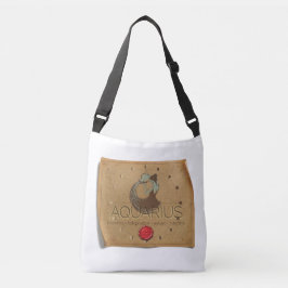 Zodiac - Aquarius - Cross Body Tote Bag Tragetaschen Mit Langen Trägern