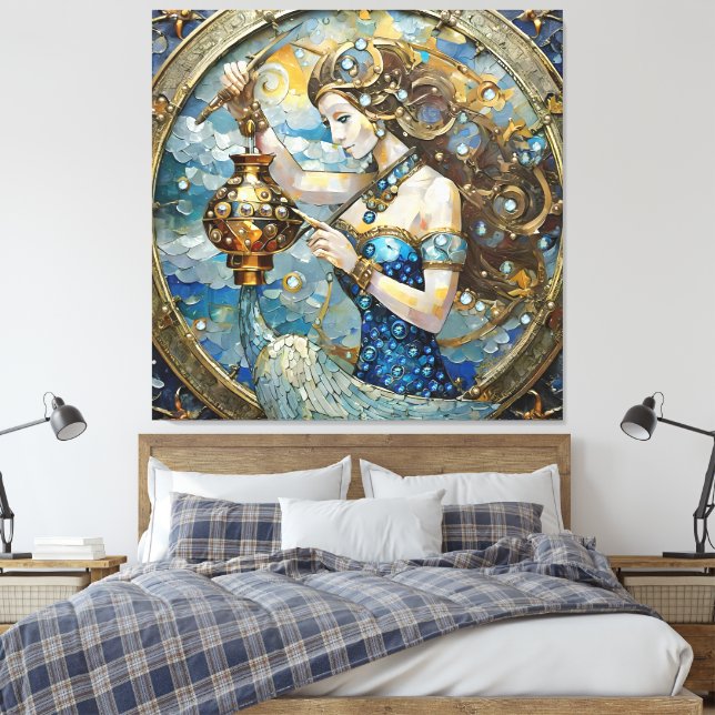 Zodiac - Aquarius Der Wasserträger Leinwanddruck (Insitu (Schlafzimmer))