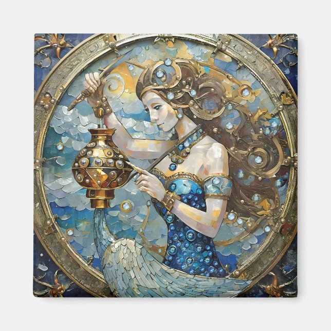 Zodiac - Aquarius Der Wasserträger Magnet (Vorne)