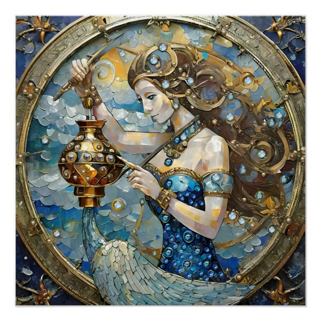 Zodiac - Aquarius Der Wasserträger Poster (Vorderseite)