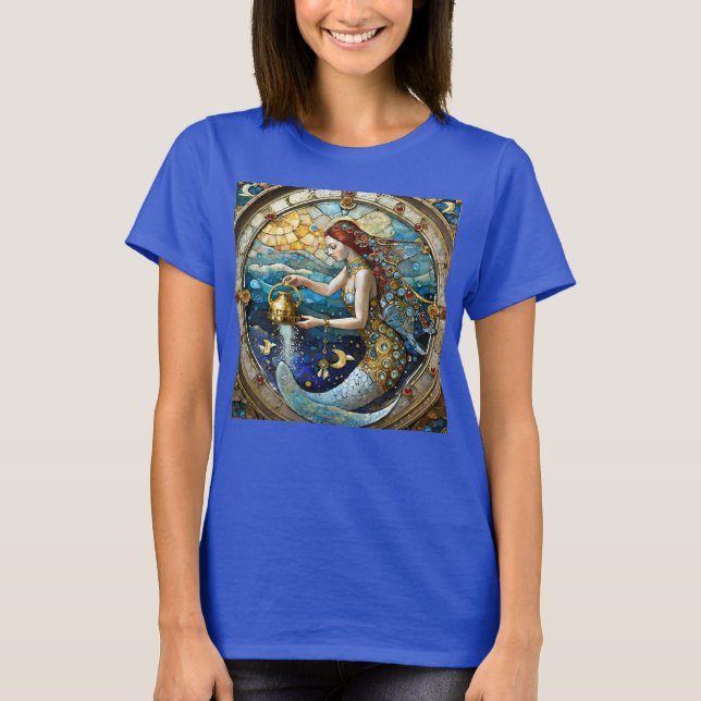 Zodiac - Aquarius Die Meerjungfrau T-Shirt (Vorderseite)