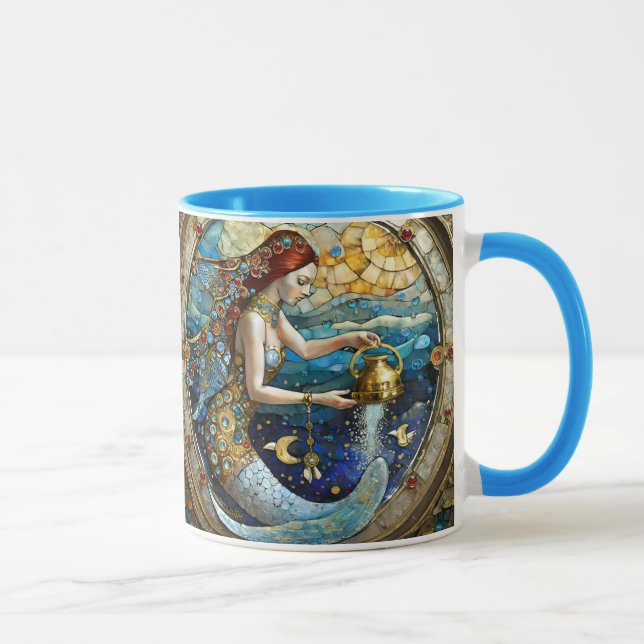 Zodiac - Aquarius Die Meerjungfrau Tasse (Rechts)