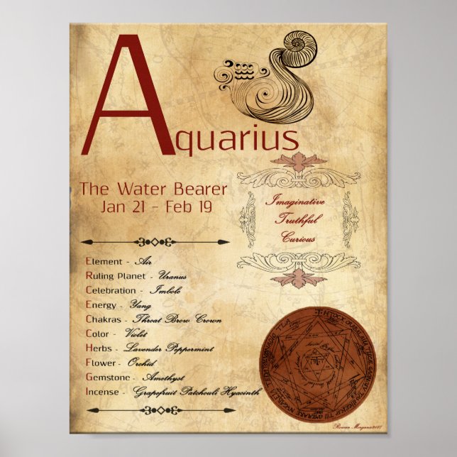 ZODIAC AQUARIUS Geburtshilfeprogramm Poster (Vorne)