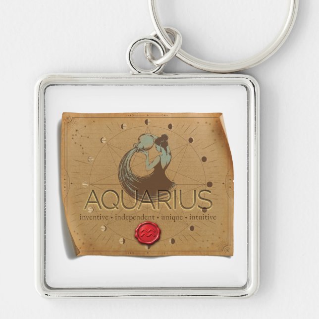 Zodiac - Aquarius - Keychain Schlüsselanhänger (Vorne)