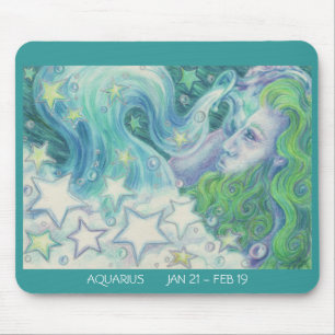 Zodiac Aquarius mousepad dates
