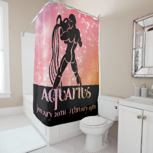 Zodiac: Aquarius Pink Space Design Duschvorhang