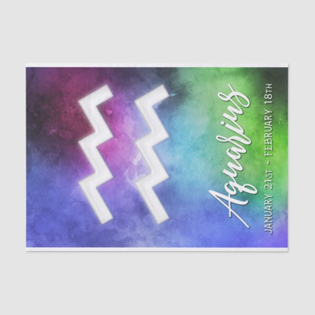 Zodiac: Aquarius Termine Seidenpapier (Vorderseite)