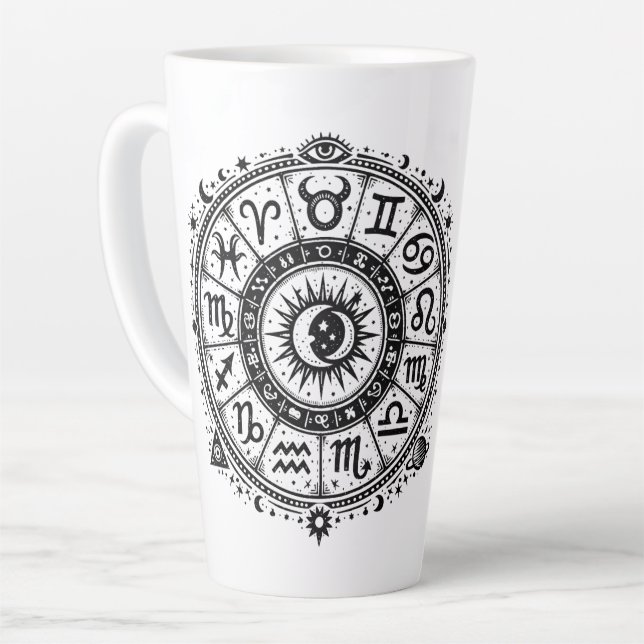 Zodiac Arcana — Die zwölf Zeichen von BurnsInHell Milchtasse (Linke Ecke)