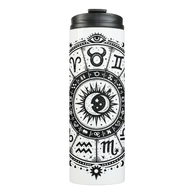 Zodiac Arcana — Die zwölf Zeichen von BurnsInHell Thermosbecher (Vorderseite)