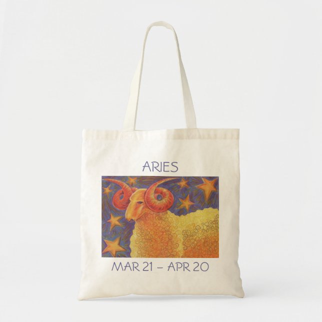 Zodiac Aries bag text Tragetasche (Vorne)