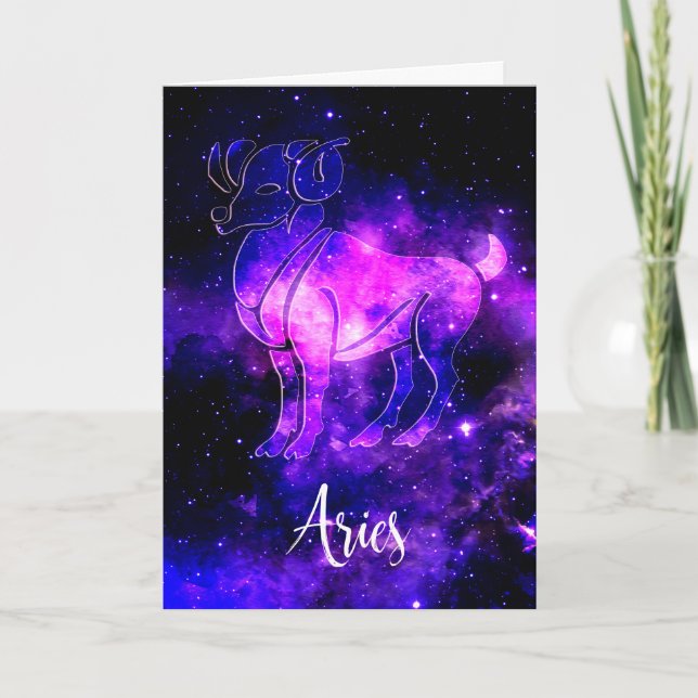 Zodiac: Aries Birthday Card Karte (Vorderseite)