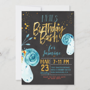 Zodiac Aries Birthday Einladung