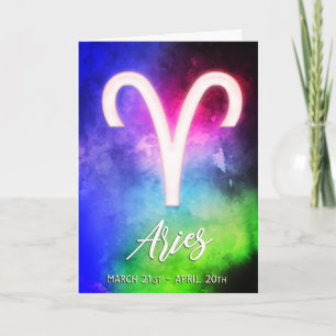 Zodiac: Aries Dates Birthday Card Karte