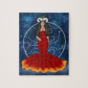 Zodiac Aries Goddess mit Planet Mars Celestis Puzzle
