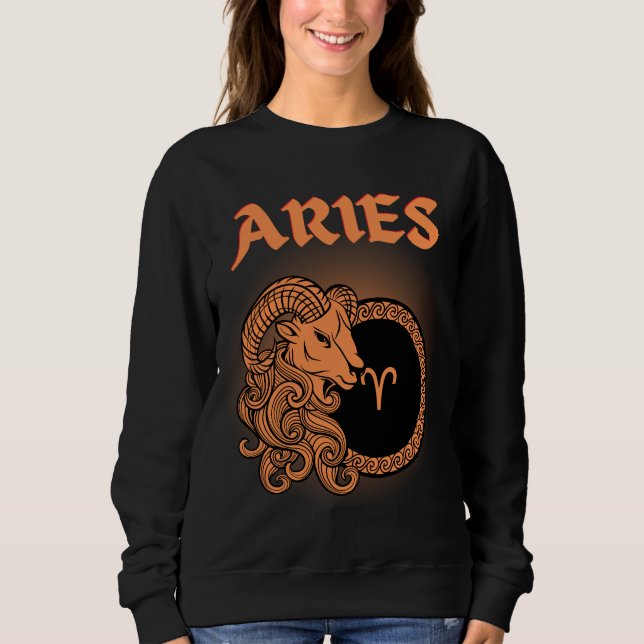 Zodiac Aries im mittelalterlichen Stil Sweatshirt (Vorderseite)