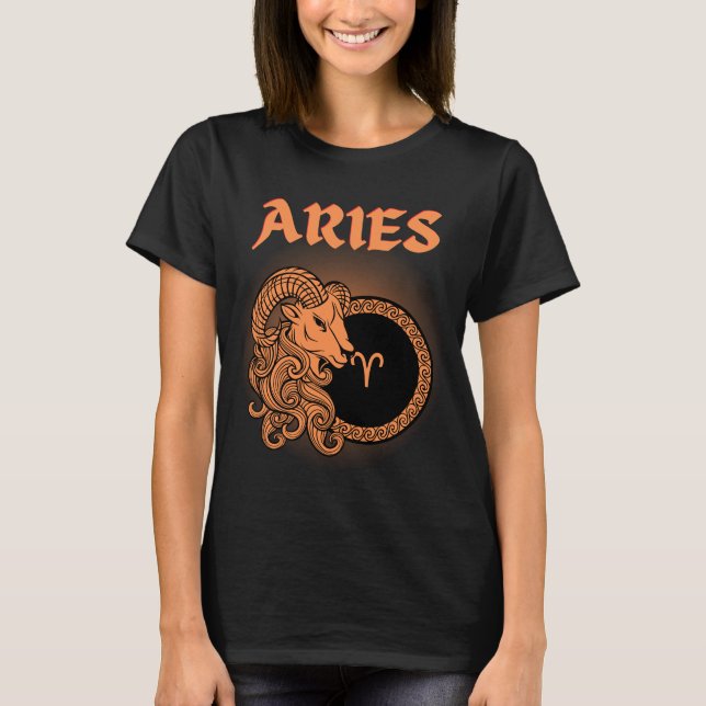 Zodiac Aries im mittelalterlichen Stil T-Shirt (Vorderseite)