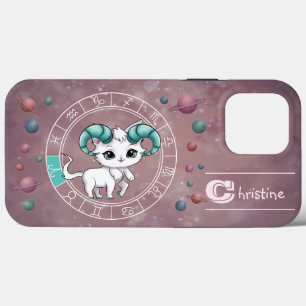 Zodiac Aries Niedliche Katzenradbahn Astrologie Case-Mate iPhone Hülle