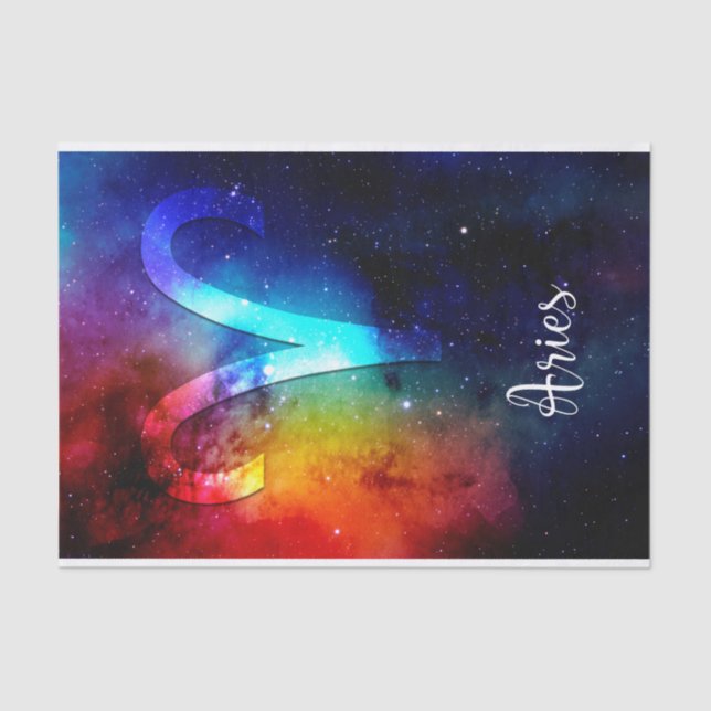 Zodiac: Aries Rainbow Space Seidenpapier (Vorderseite)