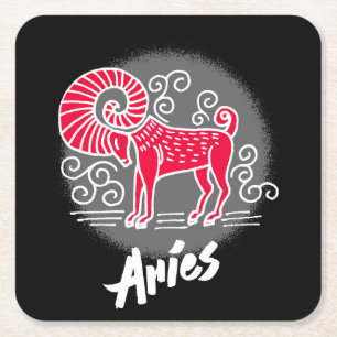 Zodiac Aries Rechteckiger Pappuntersetzer