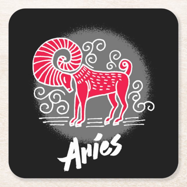 Zodiac Aries Rechteckiger Pappuntersetzer (Vorderseite)