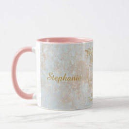 Zodiac Aries Star Sign Cosmic Monogram Glitzer Tasse