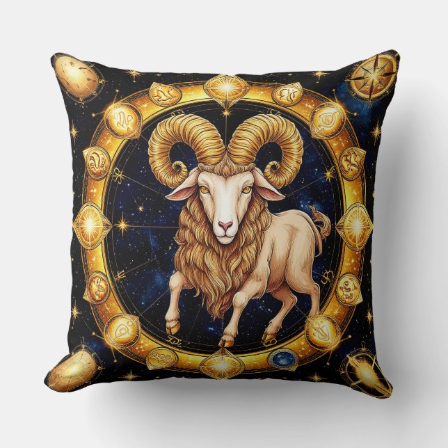 Zodiac Aries Symbol Kissen (Vorderseite)