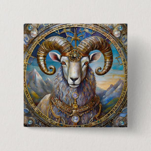 Zodiac - Aries the Ram Button
