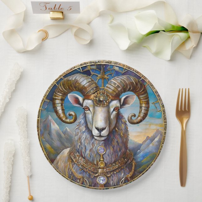 Zodiac - Aries the Ram Pappteller (Hochzeit)