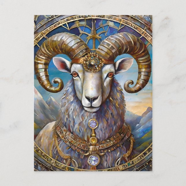 Zodiac - Aries the Ram Postkarte (Vorderseite)