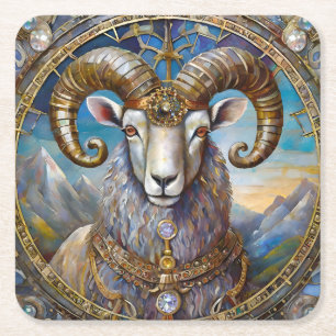 Zodiac - Aries the Ram Rechteckiger Pappuntersetzer