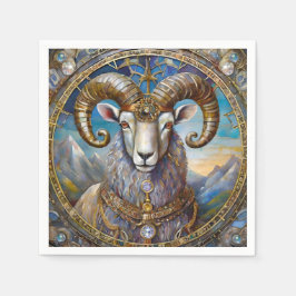 Zodiac - Aries the Ram Serviette