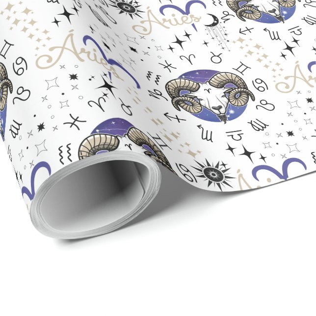 Zodiac Aries Wrapping Paper Geschenkpapier (Rolleneckpunkt)