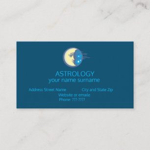 Zodiac Astrologie Business Card: Mond und Sterne Visitenkarte