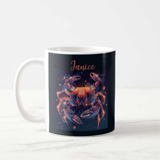 Zodiac Astrologie Krebs Personalisierte Kaffee Tas Kaffeetasse (Links)