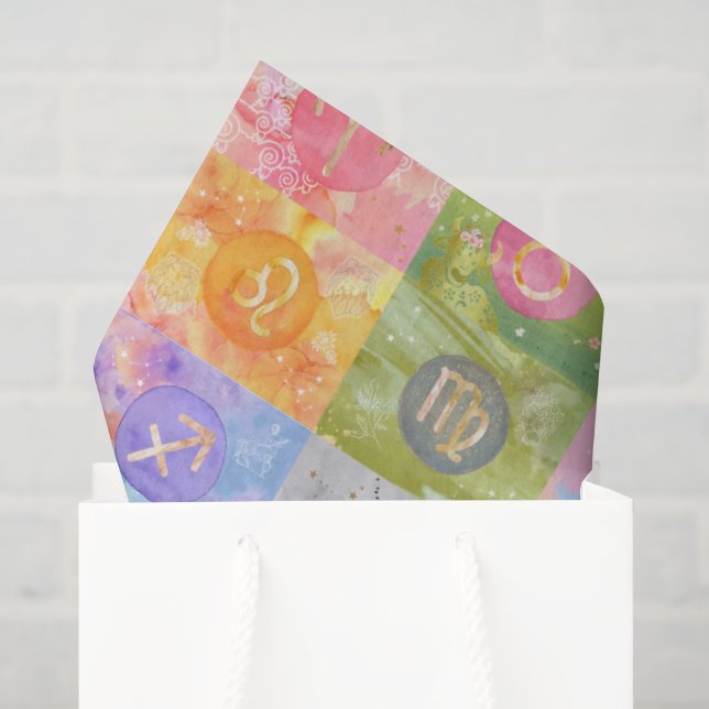 Zodiac Astrologische Zeichen Geburtstagskunst Seidenpapier (Geschenktüte)