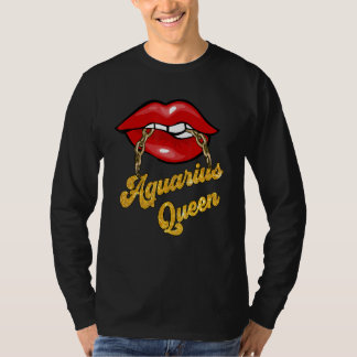Zodiac Astrology  Lip Aquarius Queen January T-Shirt