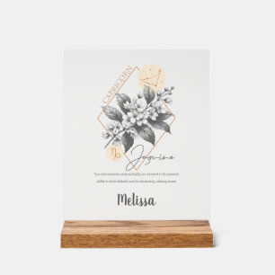 Zodiac Birth Blume Personalisiert Capricorn Gesche Acrylschild
